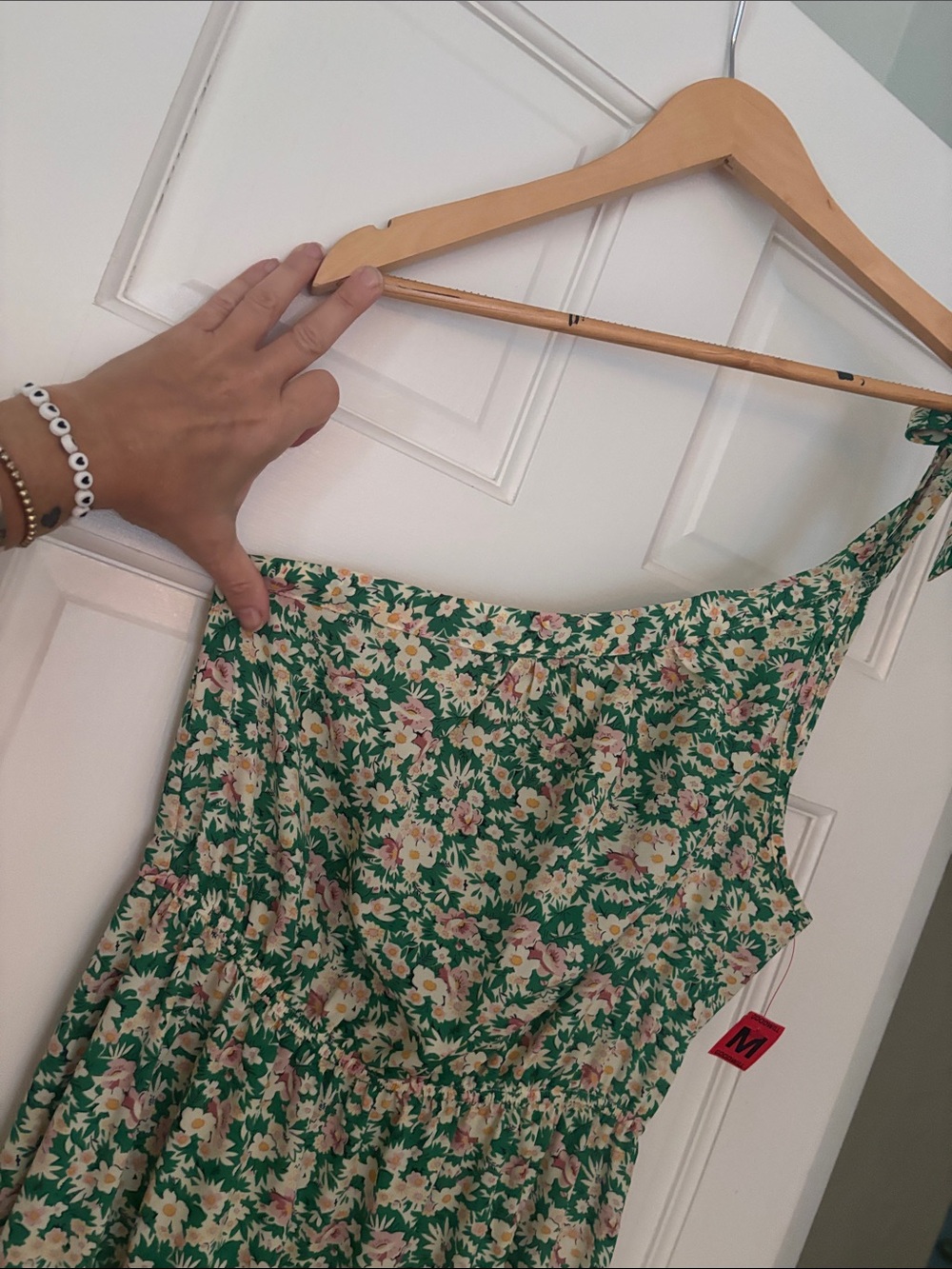 Green Floral Maxi one shoulder dress 👗 Women